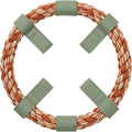 Zovd Braided Rope Ring Dog Toy 24 cm Rust Natural with 4 Canvas Tabs - Product view