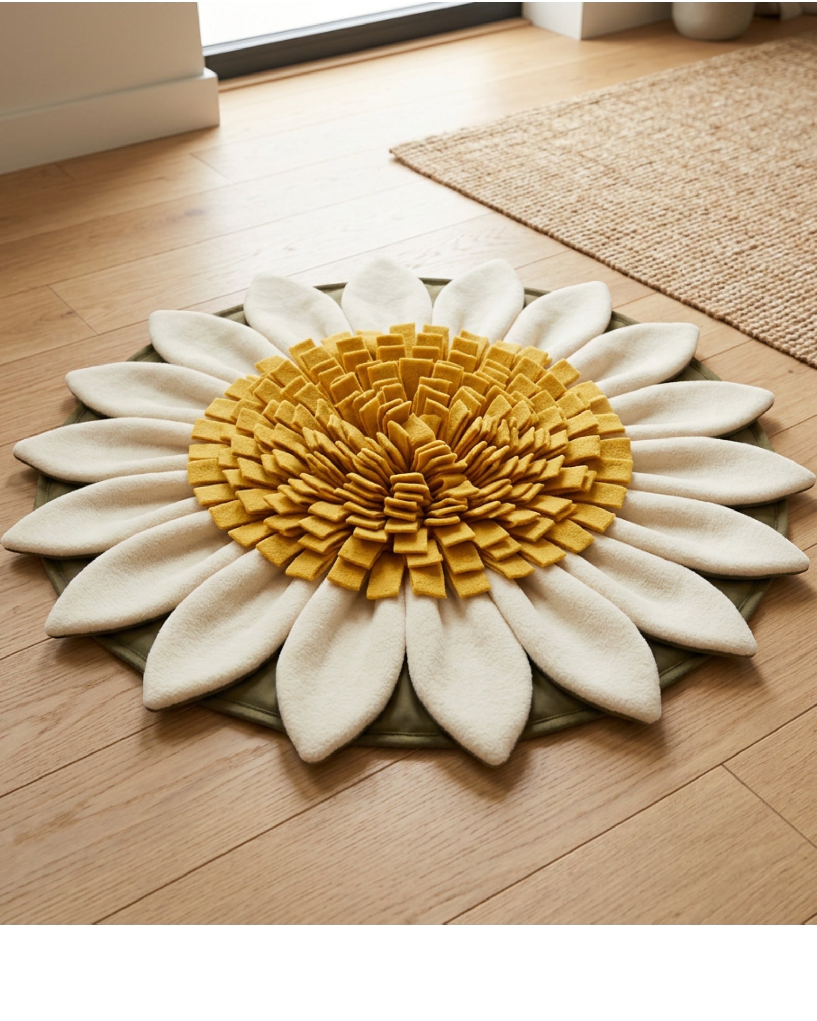 Zovd Sunflower Forage Mat for Dogs 65 cm Mustard Cream - Lifestyle view